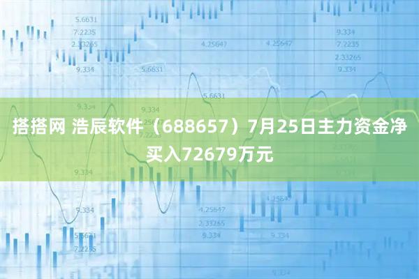 搭搭网 浩辰软件(688657)7月25日主力资金净买入72679万元